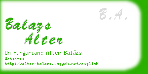 balazs alter business card