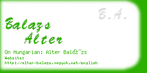 balazs alter business card